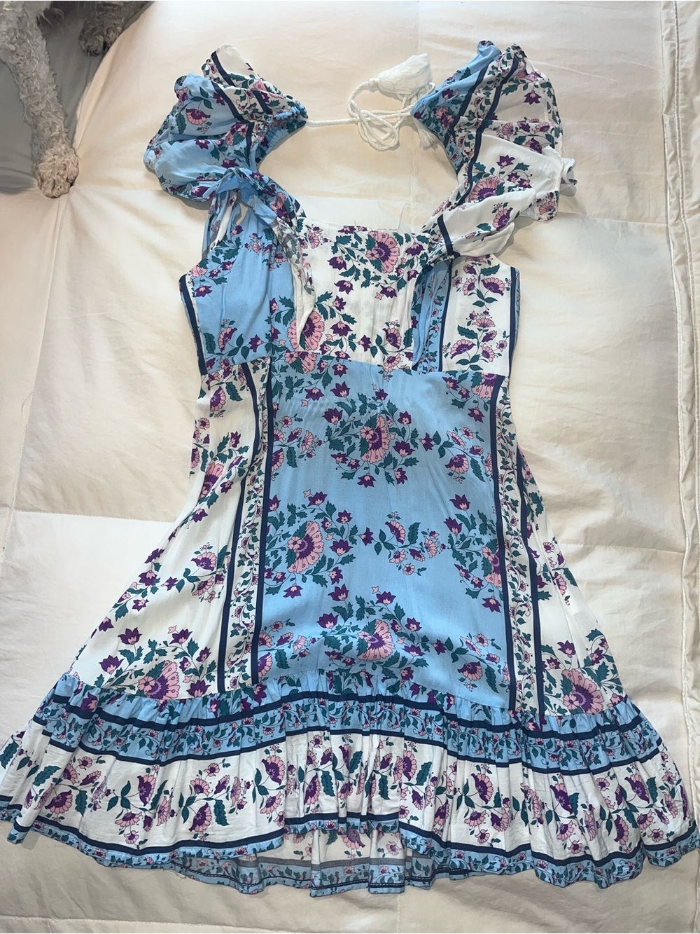 Jaase Blue and White Floral Mini Dress
